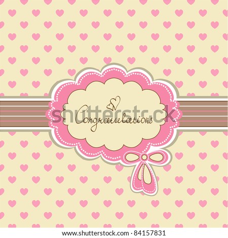 Beautiful Baby Invitation Card Background With Your Text (Vector Eps 8 ...