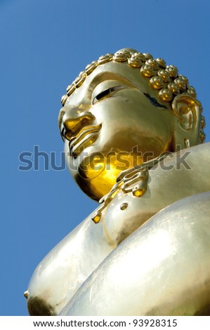 Large golden Buddha center of the golden triangle Chiang Rai Thailand