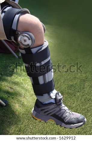 knee brace on leg
