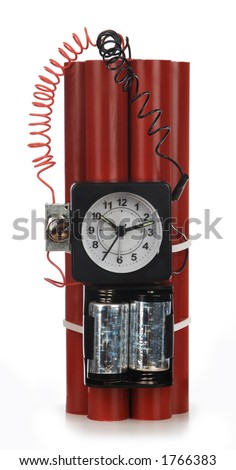 Time Bomb With Sticks Of Tnt On White Background Stock Photo 1766383 ...