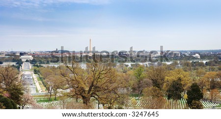 Washington DC panorama from Arlington Cemetery