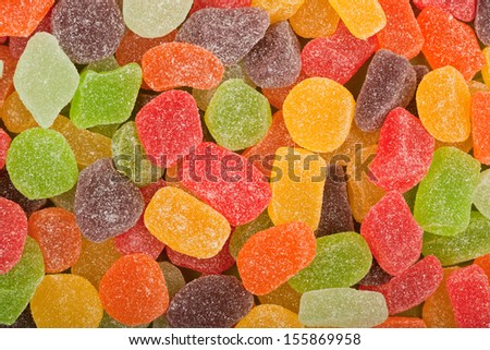 Closeup of lots of gummy candy