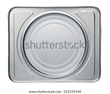 Top view of a tin box with round lid isolated on white background