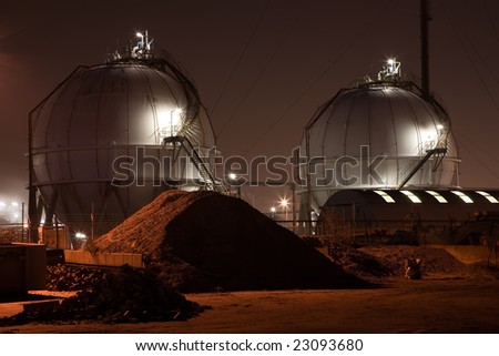 Chemical Industrial Plant at Night