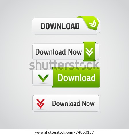 Set of download buttons with neutral and modern, clean design