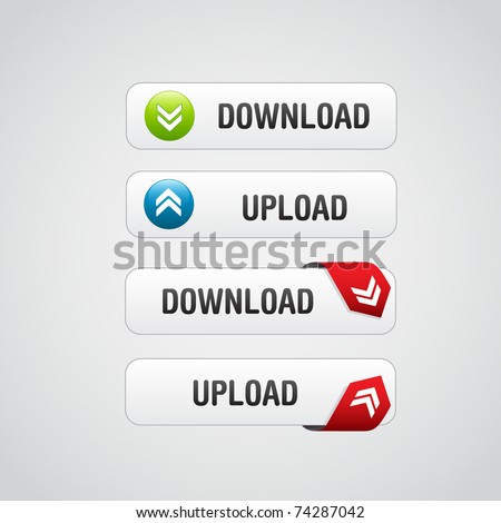 Set of Download Buttons 2 with clean and simple design