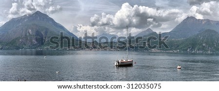 Like Como, Italy, 24 april 2014, Spring landscape on Lake Como, Like Como, Italy, 24 april 2014
