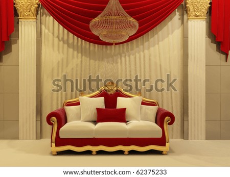 modern sofa in royal interior