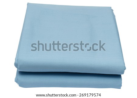 Folded sheet on white background