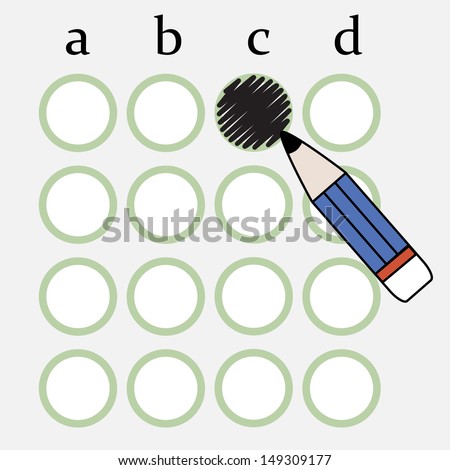 Illustration of pencil fill the circle of answer sheet