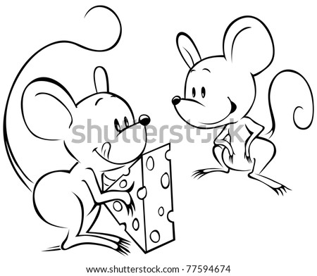 two mouses with cheese