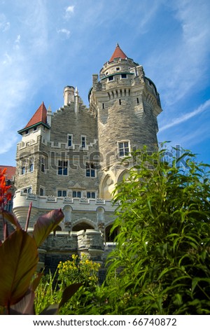 Casa Loma, Canada's famous castle is a major tourist attraction in Toronto. This picture was taken from the lower terrace./Casa Loma