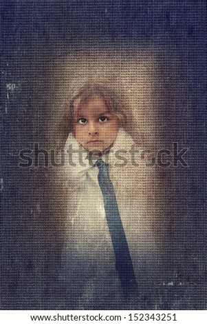 child portrait old paper background