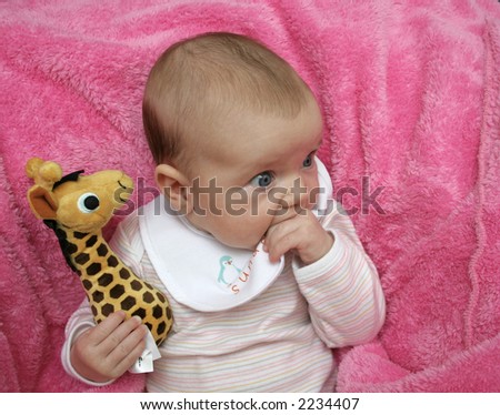 Similar – Image, Stock Photo Perplexed baby staring into the camera