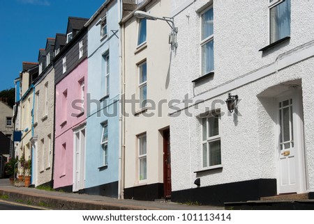 houses in the village of Padstow in Cornwall