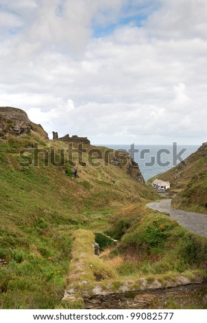 ruins of the castle of King Arthur at Tintagel in Cornwall