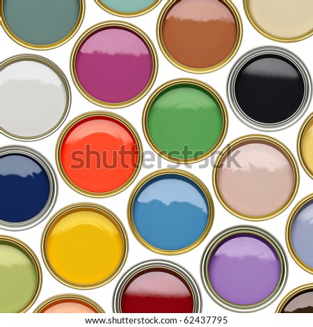 selection of paint tins