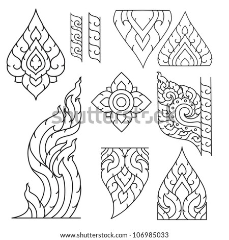 Thai basic ornament vector can be apply for tattoo ,pattern or background