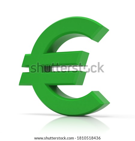 Image, Stock Photo Green euro sign with green arrow pointing up. Investment, return, finance.