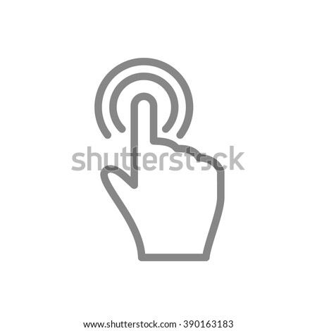 Hand touch / tap gesture line art icon for apps and websites Vector