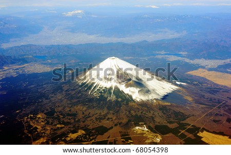 Mt Fuji Bird Eye View Stock Photo 68054398 : Shutterstock