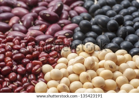 kinds of beans, red beans, soybeans, red kidney beans, black beans
