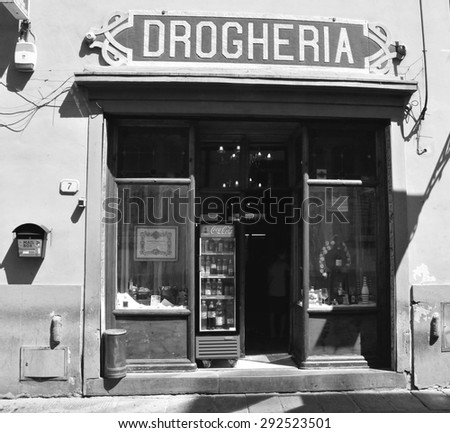 LUCCA, ITALY JUNE 28 ancient and typical grocery store in the old town June 28 2015, Lucca Italy