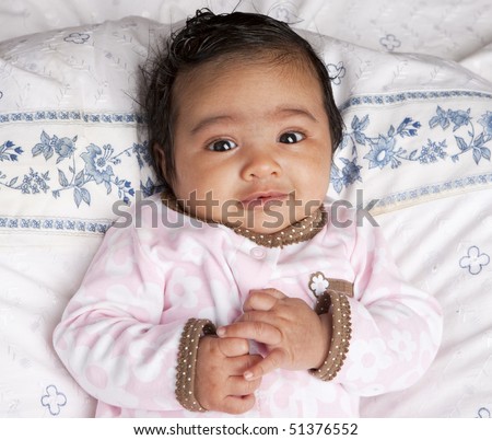 Portrait Of A Smiling Newborn Baby Girl Stock Photo 51376552 : Shutterstock