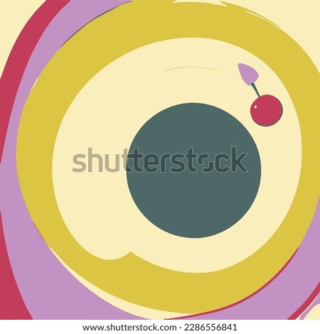an abstract image of an apple and a cherry