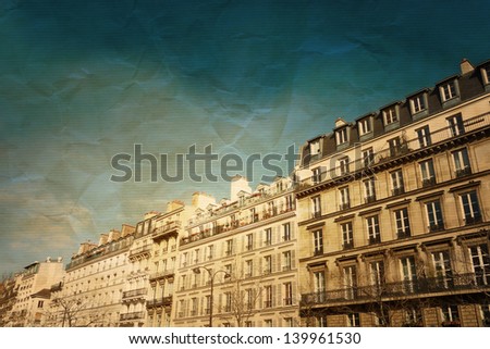 retro style paris france -  with space for text or image