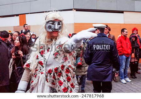 Cologne,North Rhine-March 3 : more than one million spectators on the streets.Carnival parade on March 3, 2014 in Cologne,Germany.