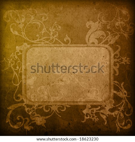 floral style old paper textures frame