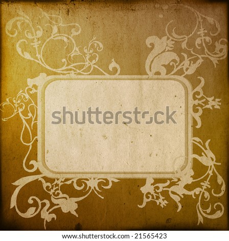 floral style old paper textures frame