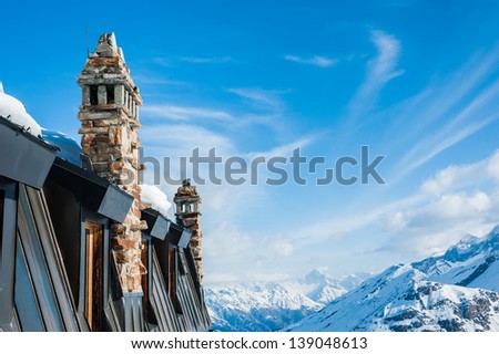 Chimney of Building on Snow Mountain