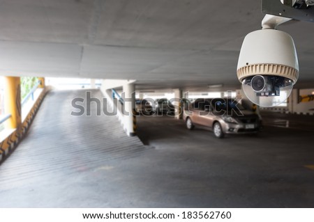 CCTV Camera Operating in car park building