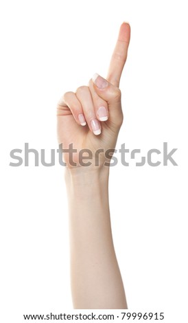 Woman Hand Showing Number One With Index Finger Stock Photo 79996915 ...