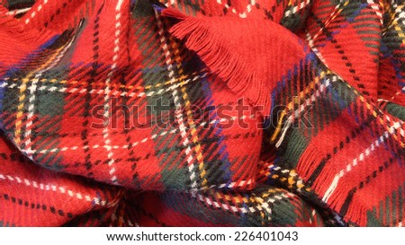 Royal Stewart Tartan plaid scarf with fringe