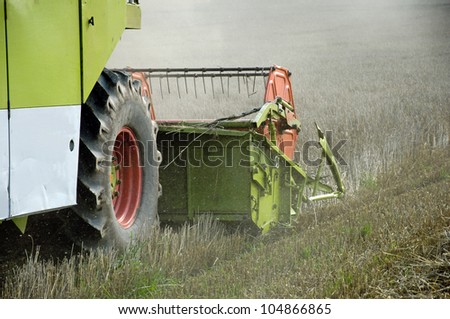 Photo of combine harvesting crops
