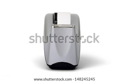 Front view of sticky tape dispenser on white background