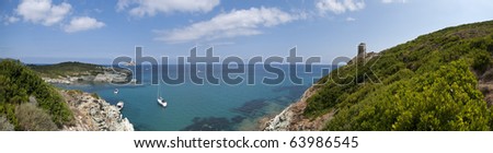 Sea landscape of Corsica, France. panoramic view