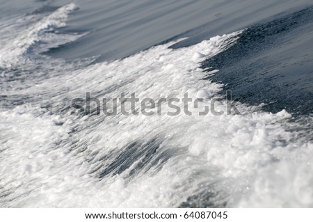 detail of Boat wake, White foam and water