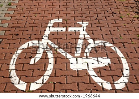 Bicycle sign on cycle track