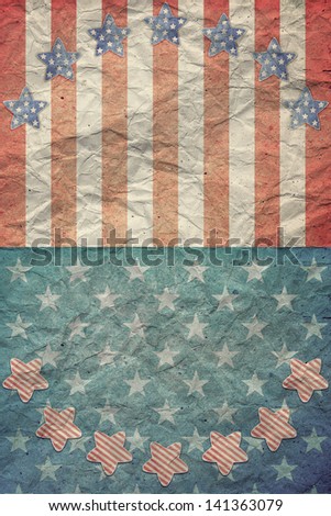 U.S.A. Flag on July 4th, Labor Day for Vintage
