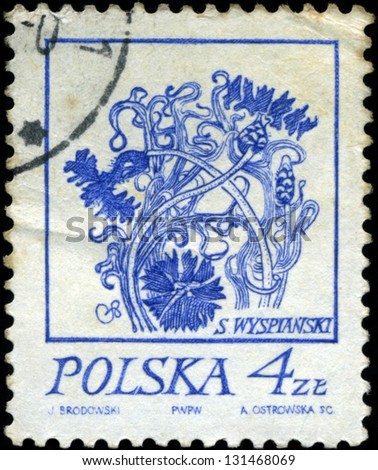 POLAND - CIRCA 1968: A stamp is printed in Poland, flower, let out CIRCA in 1968.
