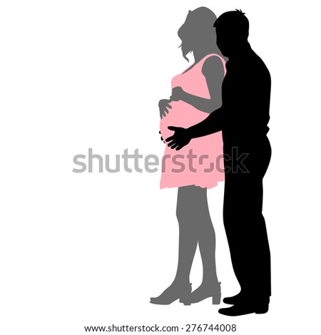 Similar – Image, Stock Photo Silhouette of a pregnant woman against an oceanic landscape