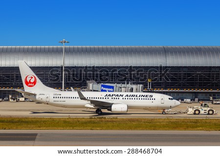 OSAKA, JAPAN - OCTOBER 30: Japan Airlines in Osaka, Japan on October 30, 2014. JAL group operations include international passenger and cargo services to 220 destinations in 35 countries worldwide