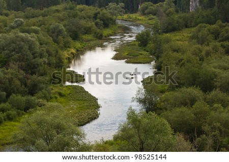 beautiful summer landscape on the river