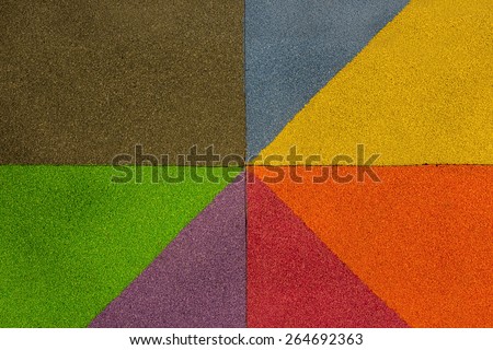 Rubber flooring Play park flooring as rainbow.