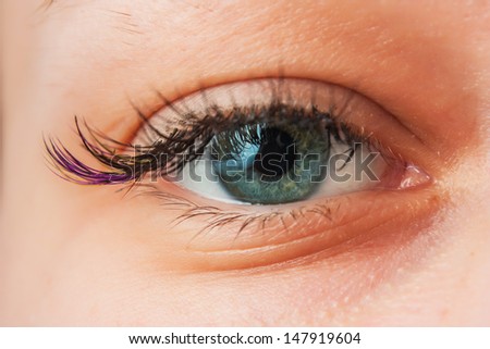Women\'s Open eyes from close up