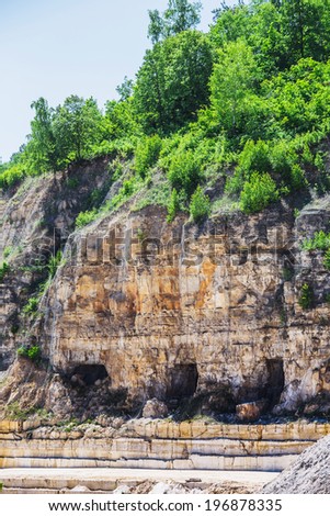 caves for mining of limestone in the village Shiryaevo Samara region in Russia